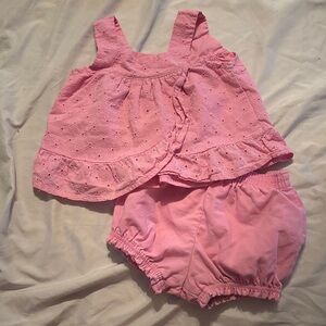 Wonder Nation Pink Eyelet Diaper Cover Set